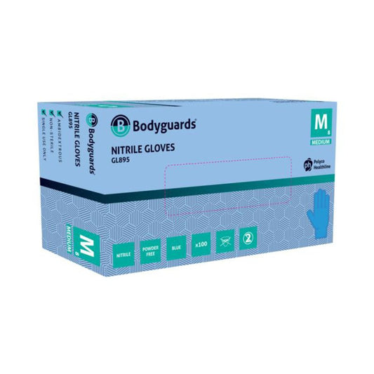 Blue Nitrile Gloves Powder Free - 100/Carton