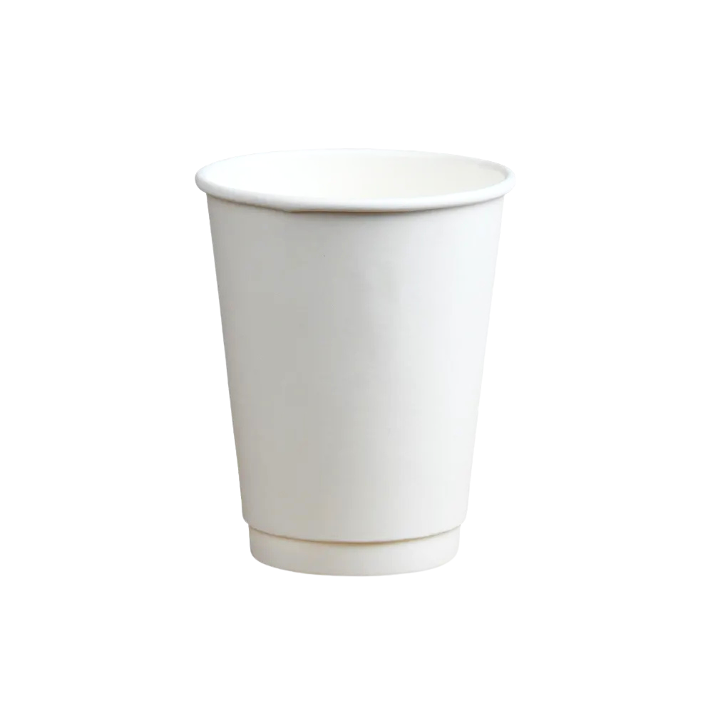 12oz White Double Wall Takeaway Cups - 1 Carton