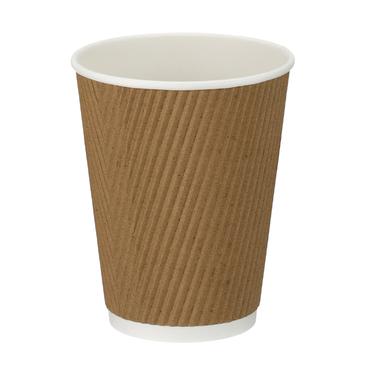 12oz Kraft Ripple Wall Takeaway Cups - 1 Carton