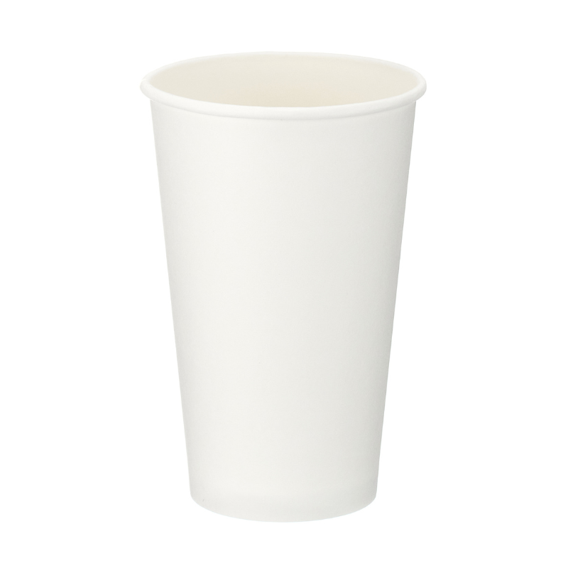 16oz White Single Wall Takeaway Cups - 1 Carton