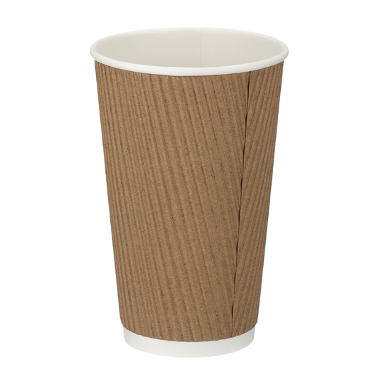 16oz Kraft Ripple Wall Takeaway Cups - 1 Carton