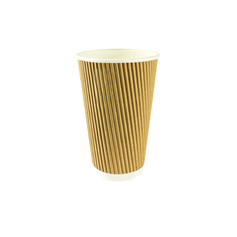16oz Kraft Ripple Wall Takeaway Cups | Disposable Takeaway Coffee Cups ...