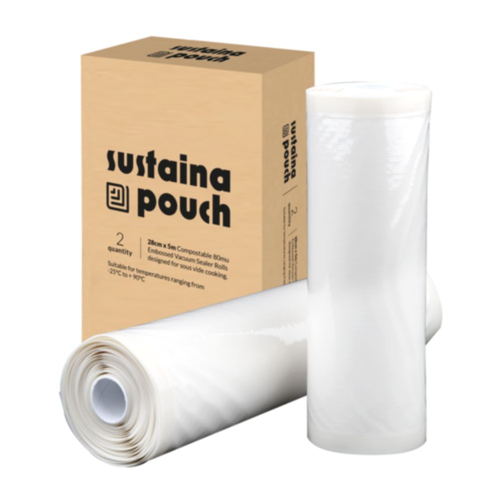 Compostable Embossed Vacuum Sealer Rolls - 1 Carton