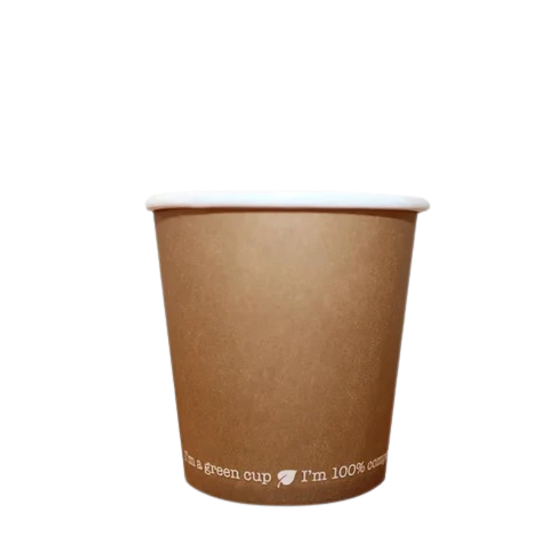 4oz Kraft Single Wall Takeaway Cups - 1 Carton