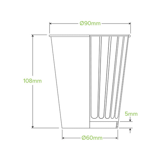 12oz Stone Aqueous Double Wall Takeaway Cups - 1 Carton