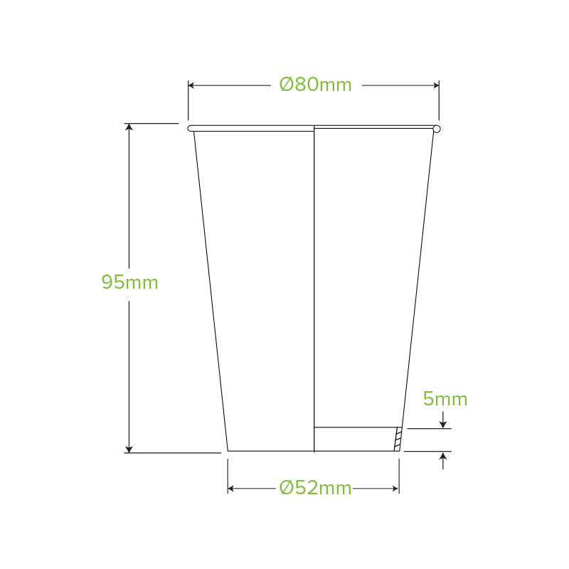 8oz Stone Aqueous Single Wall Takeaway Cups - 1 Carton