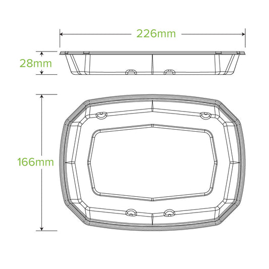 600ml Bagasse Octagonal Containers - 1 Carton