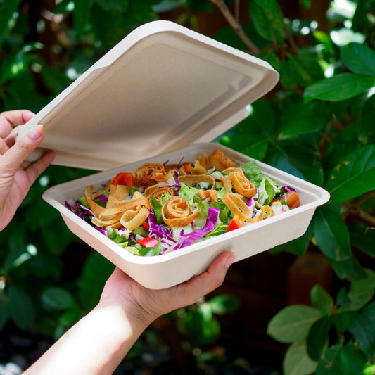 Bagasse Compartment Takeaway Container Lids - 1 Carton