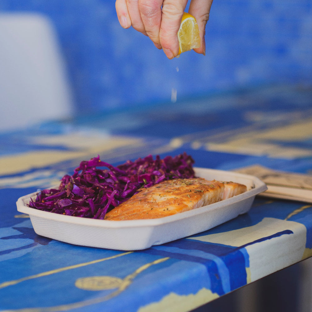 600ml Bagasse Octagonal Containers - 1 Carton