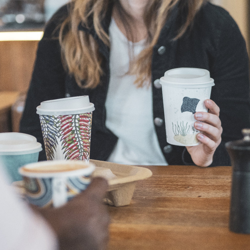 12oz Art Series Double Wall Takeaway Cups - 1 Carton