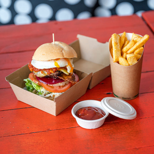 Kraft Clamshell Takeaway Burger Boxes - 1 Carton