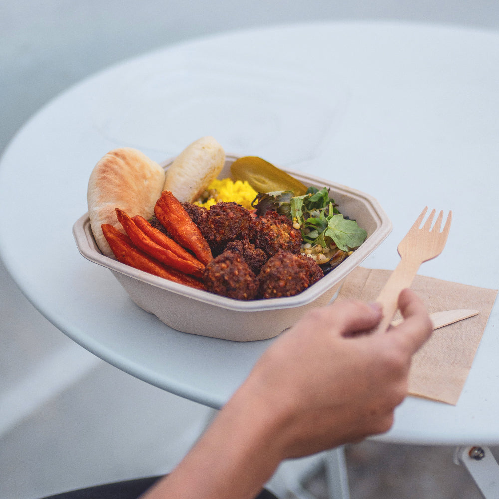 750ml Bagasse Octagonal Containers - 1 Carton