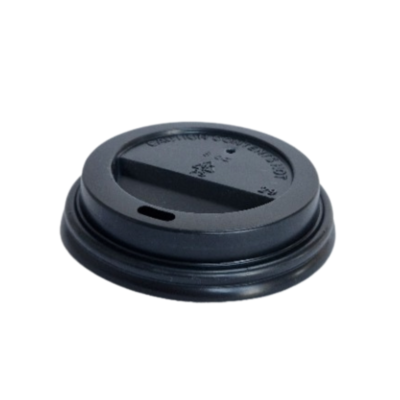 8oz Black Hot Paper Cup Lids - 1 Carton