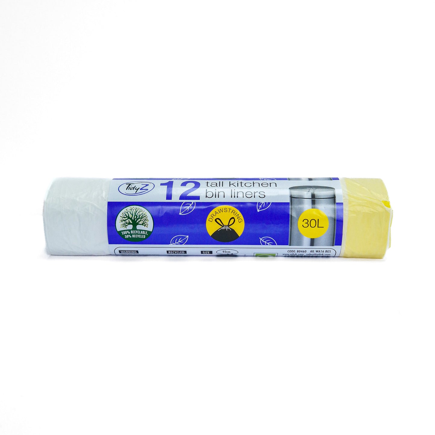 Bin Liners White - Drawstring 30L