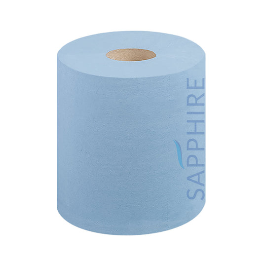 Blue Centrefeed Roll Flat (18.5cm x 150m) - 6 Pack
