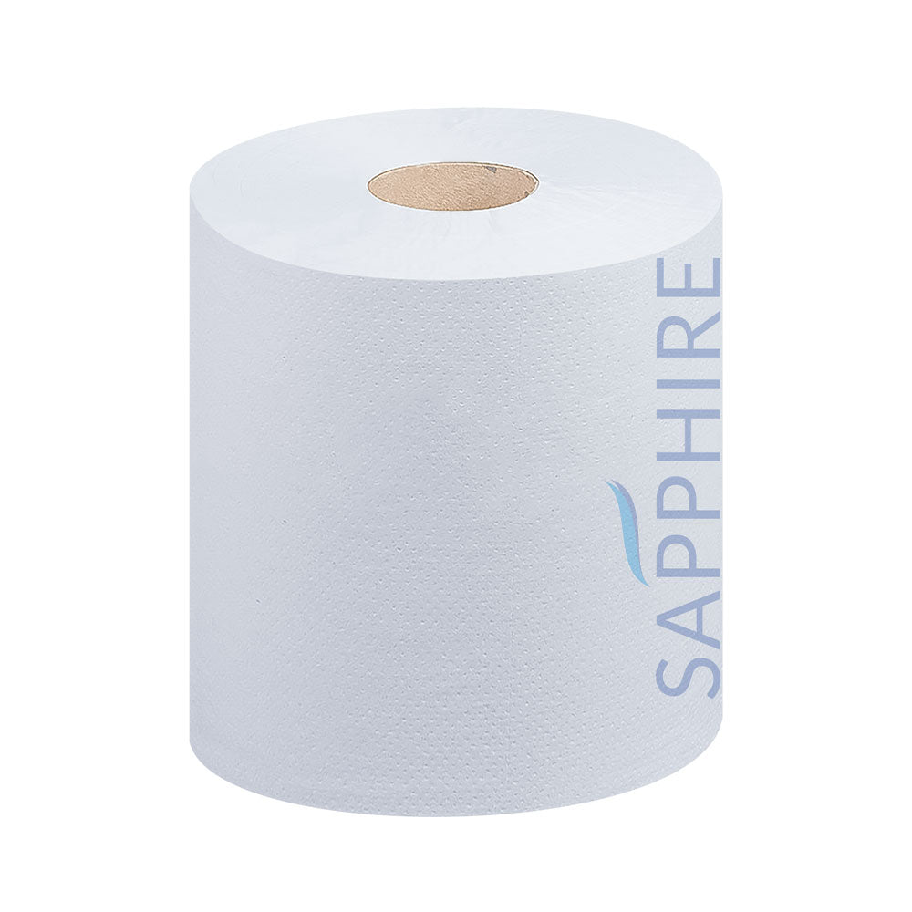 White Centrefeed Roll Embossed (18.5cm x 150m) - 6 Pack