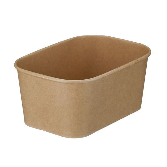 1000ml Kraft Paper Rectangular Containers - 1 Carton
