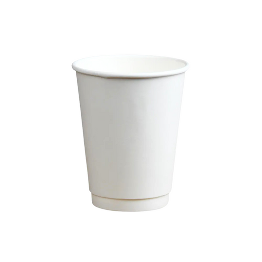 12oz White Double Wall Takeaway Cups - 1 Carton