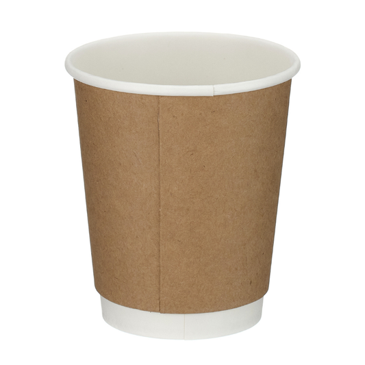 12oz Kraft Double Wall Takeaway Cups - 1 Carton