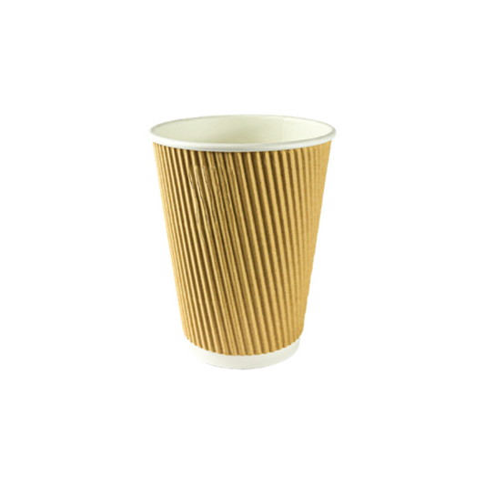 12oz Kraft Ripple Wall Takeaway Cups - 1 Carton