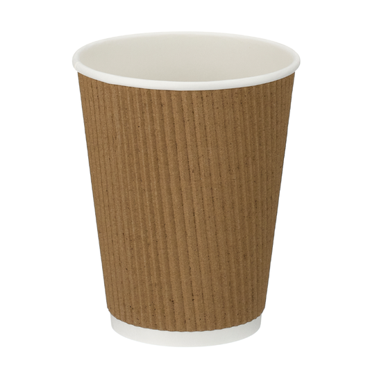 12oz Kraft Ripple Wall Takeaway Cups - 1 Carton