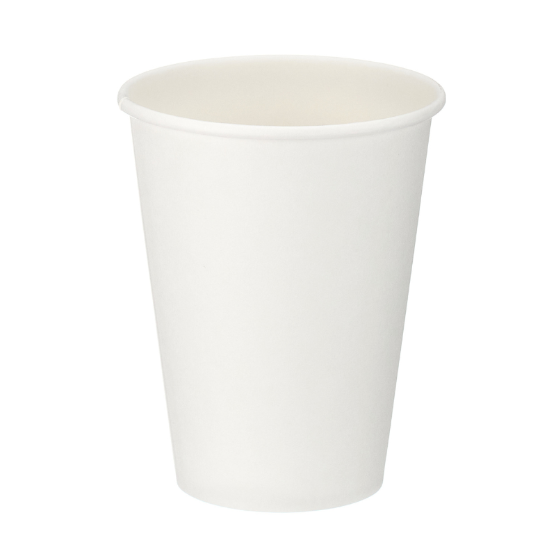 12oz White Single Wall Takeaway Cups - 1 Carton