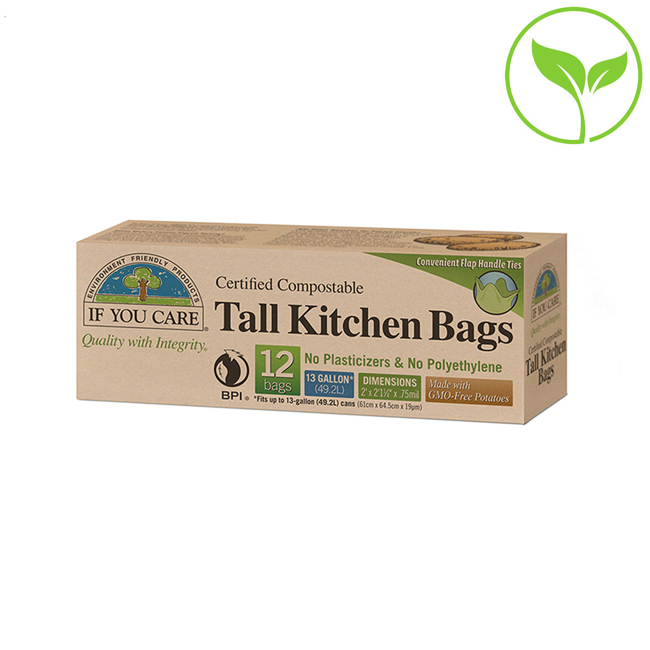 If You Care Tall Compostable Food Waste Bags 49.2L - Bulk 60 Bags