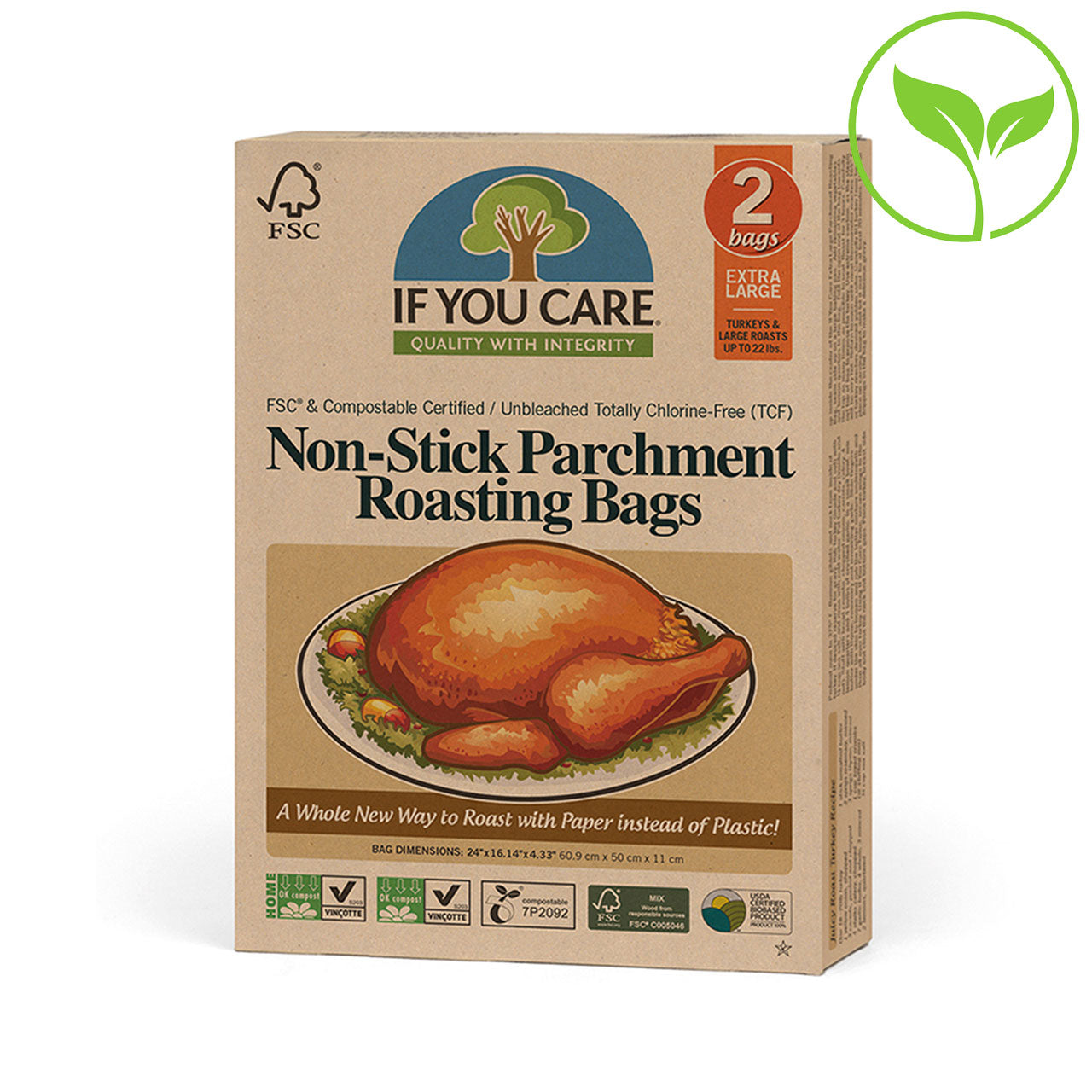 If You Care Non-Stick Parchment Roasting Bags - XL (60.9cm x 50cm x 11cm)