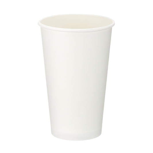 16oz White Single Wall Takeaway Cups - 1 Carton