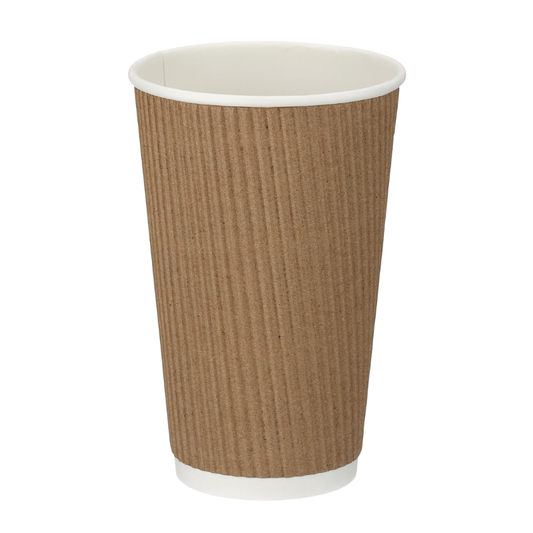 16oz Kraft Ripple Wall Takeaway Cups - 1 Carton