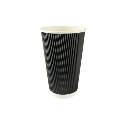 16oz Black Ripple Wall Takeaway Cups - 1 Carton