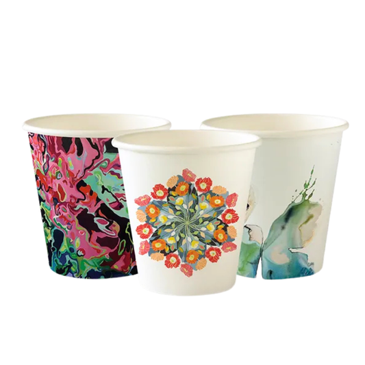 6oz Art Series Single Wall Takeaway Cups - 1 Carton