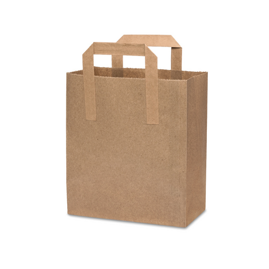 Small Kraft Paper Bags Flat Handle - 1 Carton