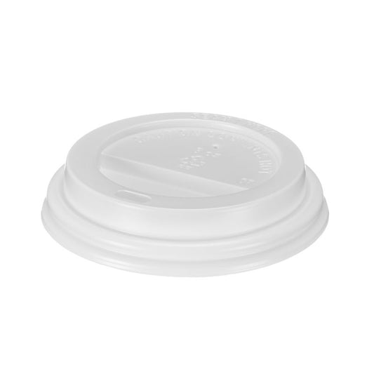 8oz White Recyclable Hot Paper Cup Lids - 1 Carton