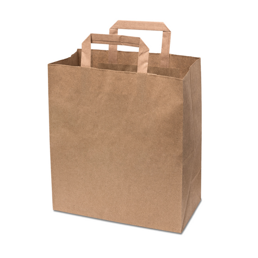 Medium Kraft Paper Bags Flat Handle - 1 Carton
