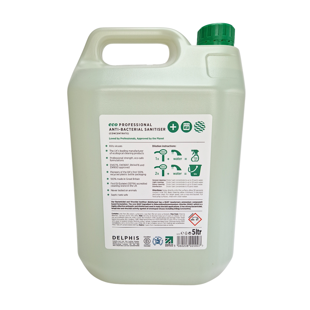 Delphis Eco Anti-Bacterial Sanitiser (Concentrate) - 5 Litre