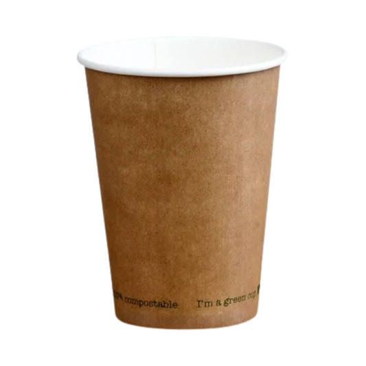 12oz Kraft Single Wall Takeaway Cups - 1 Carton