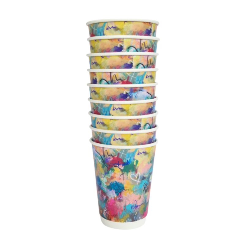 8oz Canvas Double Wall Takeaway Cups - 1 Carton