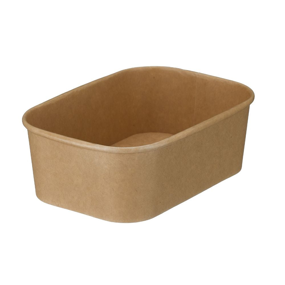 750ml Kraft Paper Rectangular Containers - 1 Carton