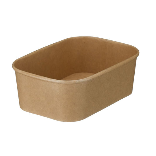 750ml Kraft Paper Rectangular Containers - 1 Carton