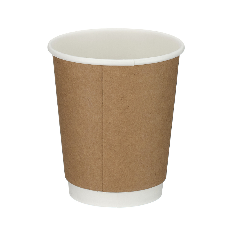 8oz Kraft Double Wall Takeaway Cups - 1 Carton