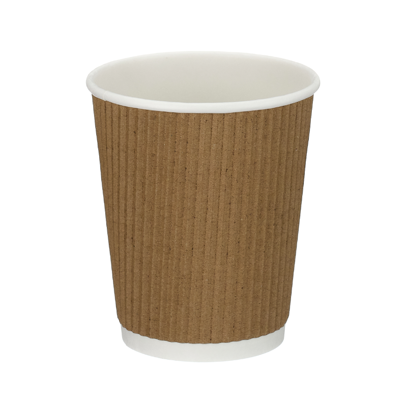 8oz Kraft Ripple Wall Takeaway Cups - 1 Carton