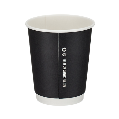 8oz Black Double Wall Takeaway Cups - 1 Carton