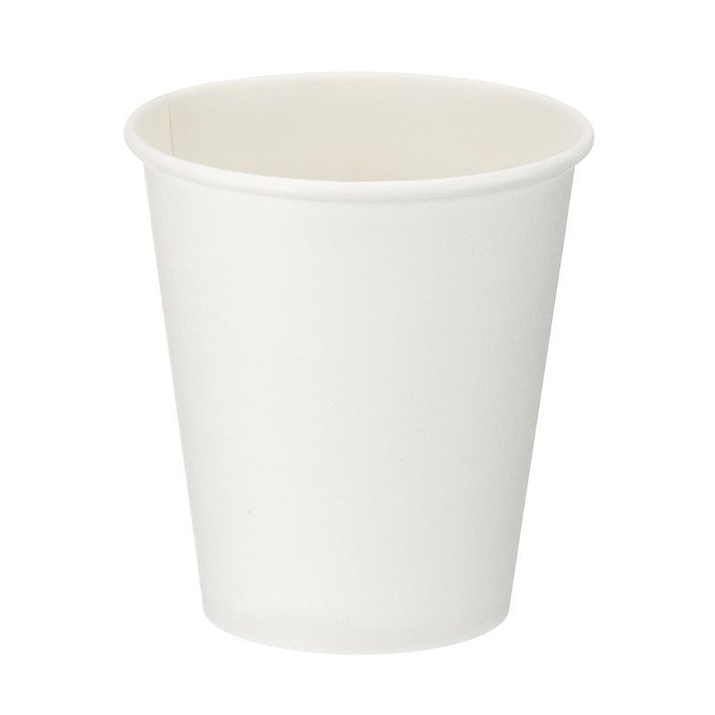 8oz White Single Wall Takeaway Cups - 1 Carton