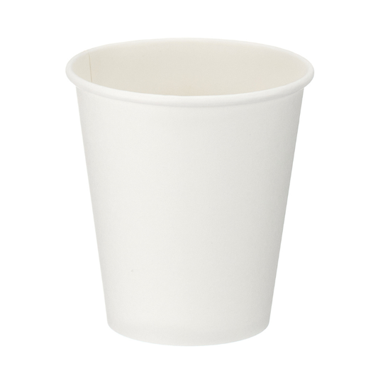 8oz White Single Wall Takeaway Cups - 1 Carton