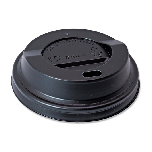 8oz Black Hot Paper Cup Lids - 1 Carton