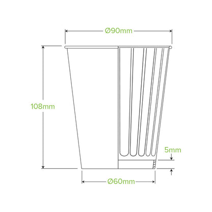 12oz Stone Aqueous Double Wall Takeaway Cups - 1 Carton