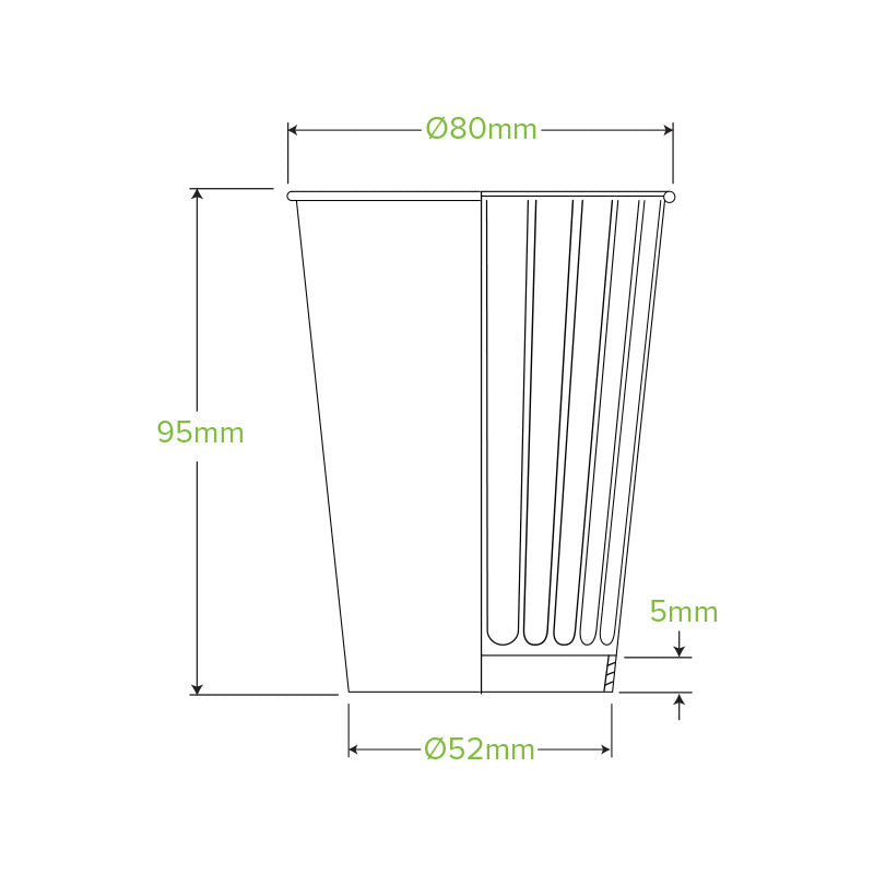 8oz Stone Aqueous Double Wall Takeaway Cups - 1 Carton