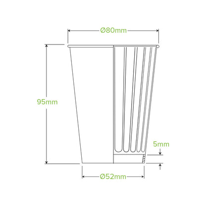 8oz Stone Aqueous Double Wall Takeaway Cups - 1 Carton