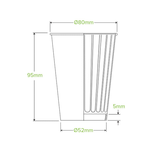 8oz Stone Aqueous Double Wall Takeaway Cups - 1 Carton